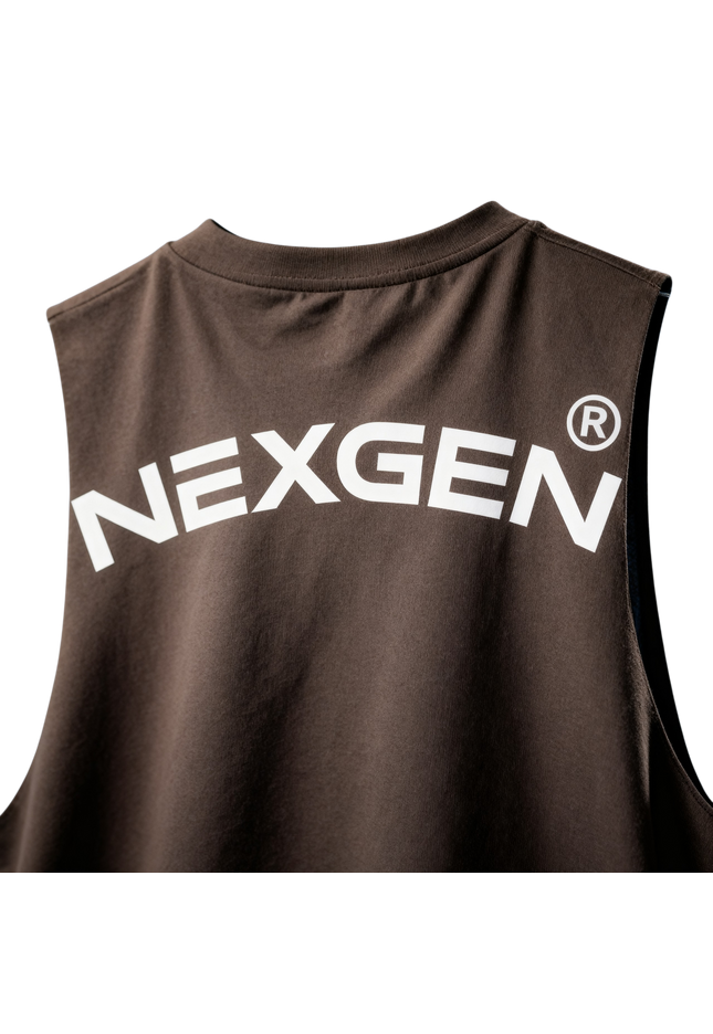 women's high neck cotton workout vest - black
