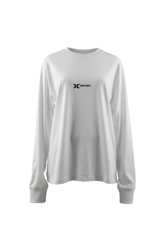 UNISEX NX OVERSIZE Long Sleeve Tee – White