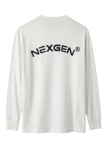 UNISEX NX OVERSIZE Long Sleeve Tee – White
