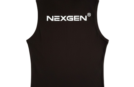 Women's high neck crop vest - black